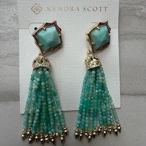 Kendra Scott Gold and sea foam dangle Mishi earrings